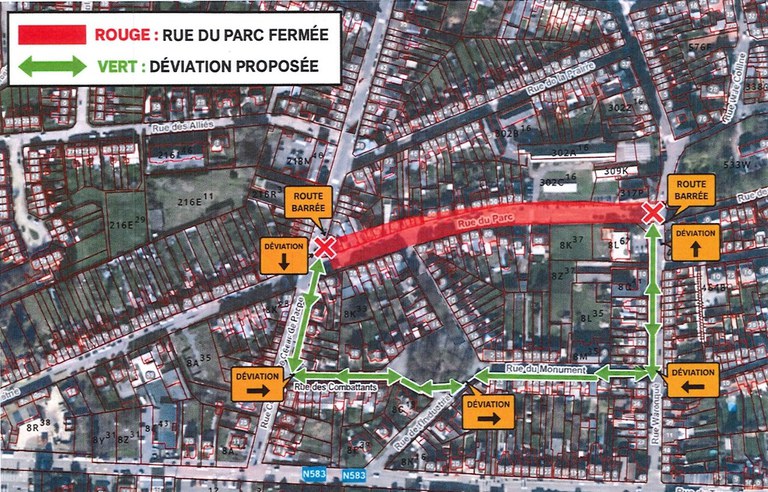 Travaux de voirie - Rue du Parc - Déviation