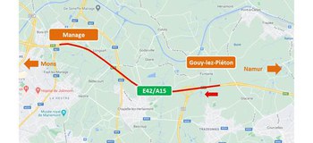 E42/A15 : réparations des voies de gauche et centrale entre Gouy et Manage vers Mons